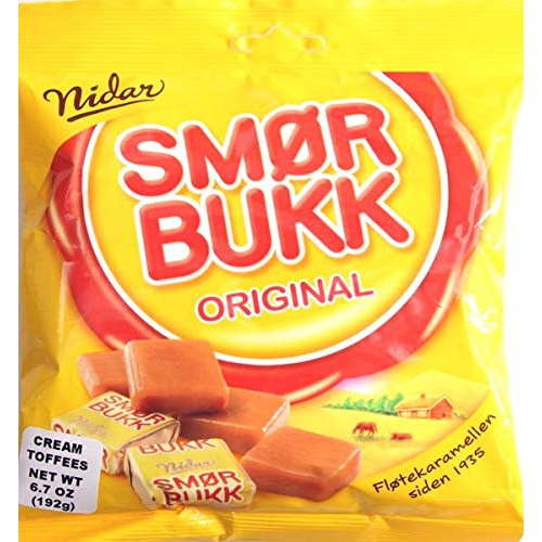  Nidar Smorbukk Original Butter Caramel Creme Toffee Candy 6.7-ounce (192g) Bag