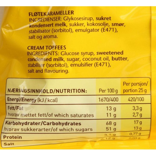  Nidar Smorbukk Original Butter Caramel Creme Toffee Candy 6.7-ounce (192g) Bag