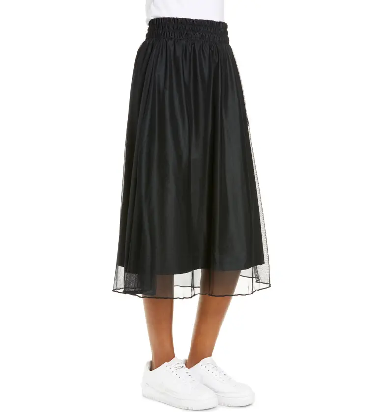 나이키 Nike Sportswear Woven Midi Skirt_BLACK/ OFF NOIR/ WHITE