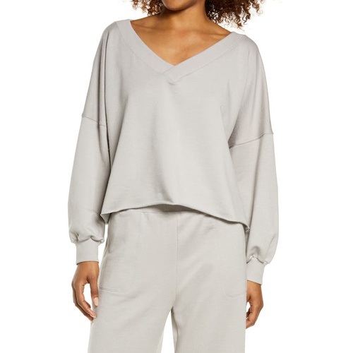 나이키 Nike Yoga Luxe Fleece Pullover_COLLEGE GREY/ PLATINUM TINT