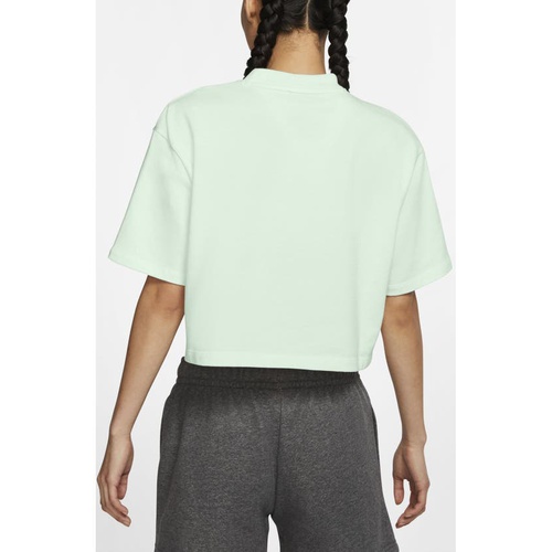 나이키 Nike Sportswear Short Sleeve Jersey Crop Top_BARELY GREEN/WHITE
