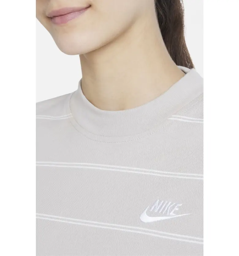 나이키 Nike Stripe Long Sleeve Cotton Top_CREAM/ WHITE