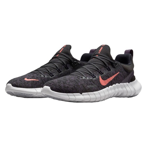 나이키 Nike Free RN 5.0 2021 Running Shoe_BLACK/ MAGIC EMBER/ PURPLE