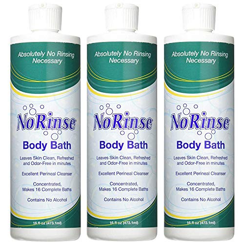  No-Rinse Body Bath, 16 fl oz - Leaves Skin Clean, Refreshed and Odor-Free (Pack of 3) - Makes 16 Complete Baths