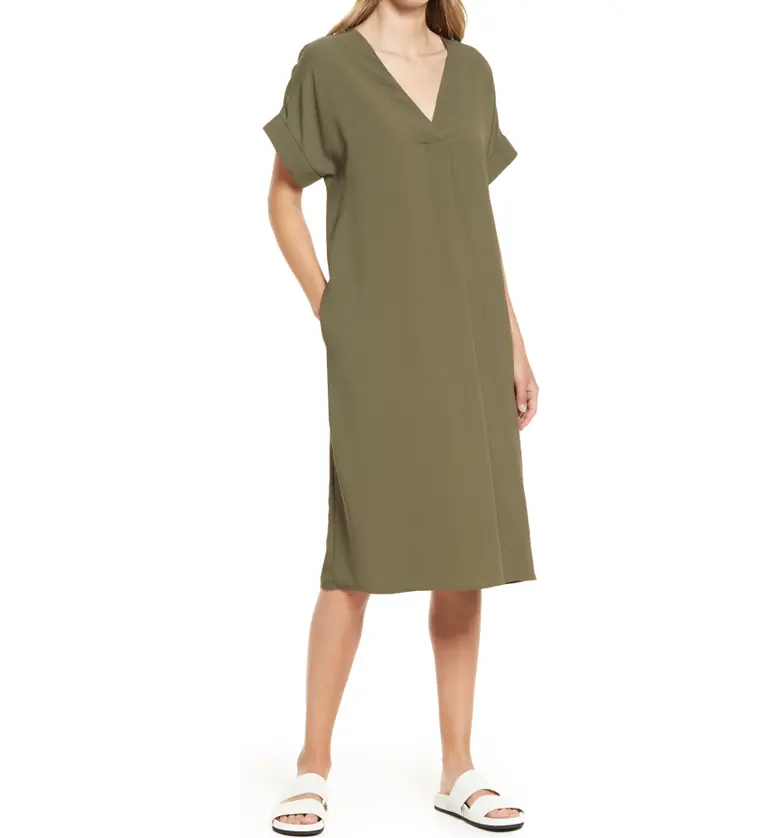 Nordstrom Short Sleeve Shift Dress_OLIVE SARMA