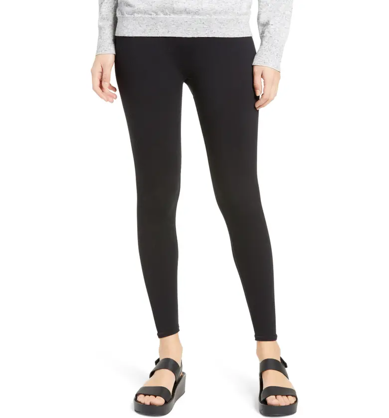 Nordstrom Everyday Rib Leggings_BLACK