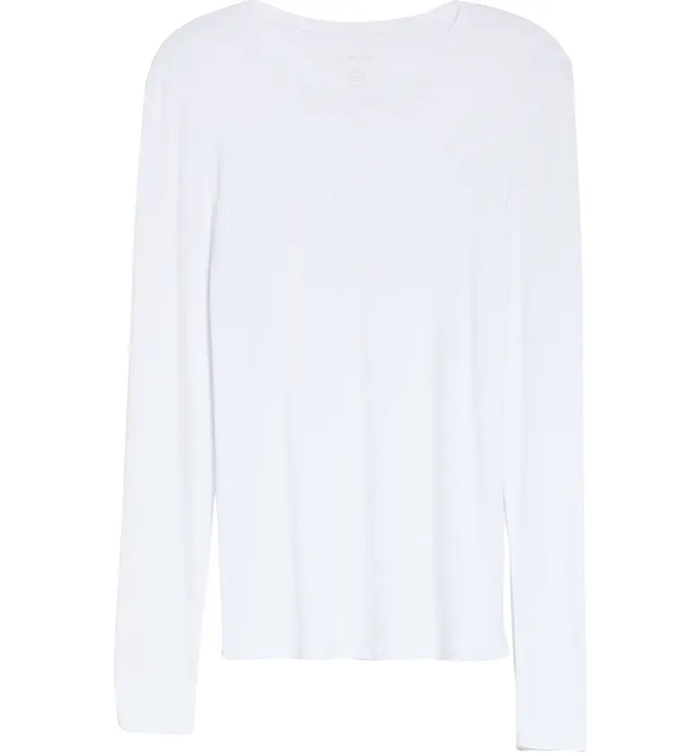 노드스트롬 Nordstrom Moonlight Comfort Layer Long Sleeve T-Shirt_WHITE