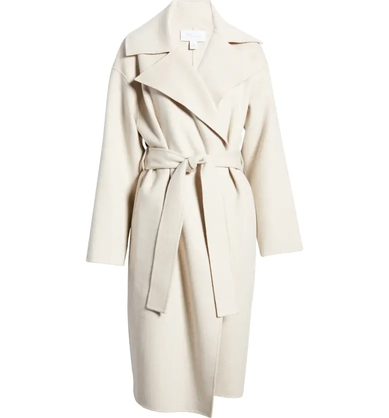 Nordstrom Signature Waterfall Lapel Double Face Wool & Cashmere Coat_GREY MOONSTRUCK HEATHER