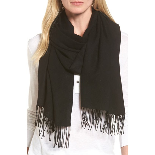 노드스트롬 Nordstrom Tissue Weight Wool &?Cashmere Scarf_BLACK