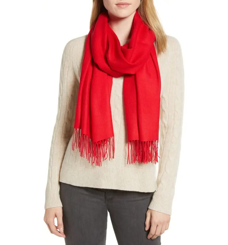 Nordstrom Tissue Weight Wool &?Cashmere Scarf_RED CHINOISE