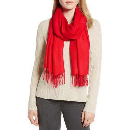 노드스트롬 Nordstrom Tissue Weight Wool &?Cashmere Scarf_RED CHINOISE