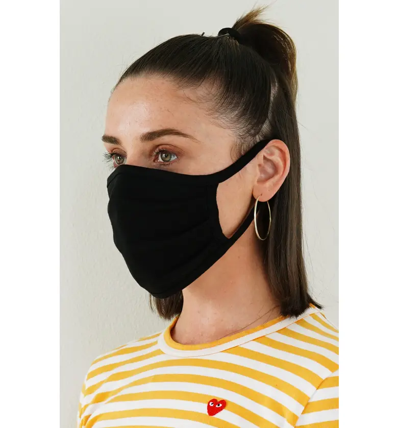 노드스트롬 Nordstrom 6-Pack Adult Pleated Cotton Face Masks_BLACK