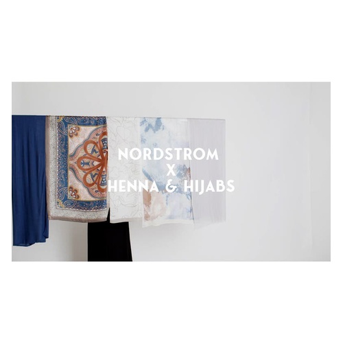 노드스트롬 Nordstrom Henna & Hijabs Silk Chiffon Hijab_BLUE VELVET WATERCOLOR