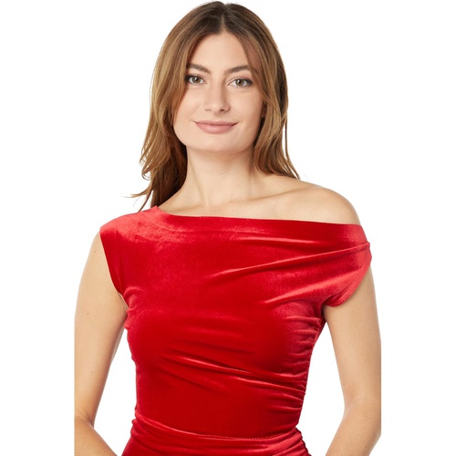  Norma Kamali Drop Shoulder Side Drape Gown