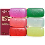 O Naturals Transparent Bar Soap Collection. 6-Pack Botanical Natural Soap Gift Box. Vegan, Vegetable Glycerin, Cleansing Moisturizing Essential Oils Bar Soap, for Men and Women 4.2