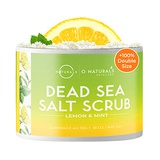 O Naturals Exfoliating Lemon Oil Dead Sea Salt Deep-Cleansing Face & Body Scrub. Anti-Cellulite Tones Helps Oily Skin, Acne, Ingrown Hairs & Dead Skin Remover. Essential Oils, Swee