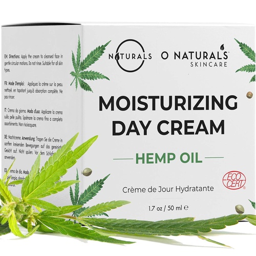  O Naturals Organic Face Moisturizer Hemp Oil Day Face & Neck Anti-Aging Cream. Hyaluronic Acid Hydrating Relives Dry Skin. Boost Collagen, Prevent Signs of Aging Eye Repair Women &
