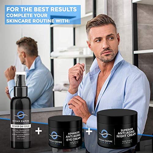  OCEAN EMPIRE Advanced Mens Eye Cream - Made in USA - Anti Aging Cream for Wrinkles, Dark Under Eye Circles, Eye Bags & Puffiness | Anti-Age Effect Under Eye Cream for Men with Natural Ingredien