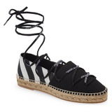 Off-White Lace-Up Espadrille Flat_PRINTED STRIPES