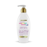 OGX Extra Creamy + Coconut Miracle Oil Hand-to-Heel Body Cream with Vanilla Bean, Fast-Absorbing Body Lotion for Dry Skin, Paraben-Free and Sulfated-Surfactants Free, 6 fl oz