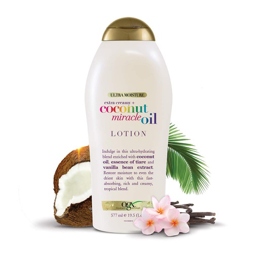  OGX Extra Creamy + Coconut Miracle Oil Hand-to-Heel Body Cream with Vanilla Bean, Fast-Absorbing Body Lotion for Dry Skin, Paraben-Free and Sulfated-Surfactants Free, 6 fl oz