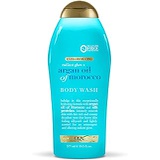 OGX Radiant Glow + Argan Oil of Morocco Extra Hydrating Body Wash for Dry Skin, Moisturizing Gel Body Cleanser for Silky Soft Skin, Paraben-Free, Sulfate-Free Surfactants, 19.5 oz