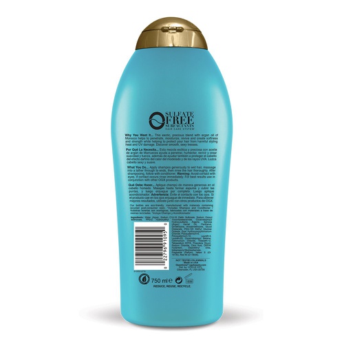  OGX Renewing + Argan Oil of Morocco Hydrating Hair Shampoo, Cold-Pressed Argan Oil to Help Moisturize, Soften & Strengthen Hair, Paraben-Free with Sulfate-Free Surfactants, 25.4 fl