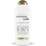 OGX Nourishing + Coconut Milk Moisturizing Conditioner for Strong & Healthy Hair, with Coconut Milk, Coconut Oil & Egg White Protein, Paraben-Free, Sulfate-Free Surfactants, 25.4 f