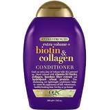 OGX Thick & Full + Biotin & Collagen Extra Strength Volumizing Conditioner with Vitamin B7 & Hydrolyzed Wheat Protein for Fine Hair. Sulfate-Free Surfactants for Thicker, Fuller Ha