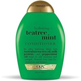 OGX Hydrating + Tea Tree Mint Conditioner, Nourishing & Invigorating Scalp Conditioner with Tea Tree & Peppermint Oil & Milk Proteins, Paraben-Free, Sulfate-Free Surfactants, 13 fl