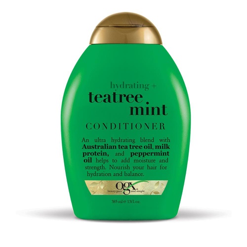  OGX Hydrating + Tea Tree Mint Conditioner, Nourishing & Invigorating Scalp Conditioner with Tea Tree & Peppermint Oil & Milk Proteins, Paraben-Free, Sulfate-Free Surfactants, 13 fl