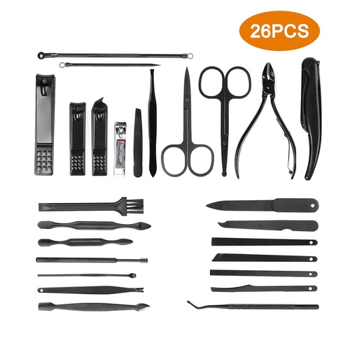  26 PCS Nail Clippers, ONLYWEE Premium Manicure Set for Women & Men, Stainless Steel Facial, Hand, Foot Nail Care Tools, Professional Grooming Gift Pedicure Kit with Luxurious Porta