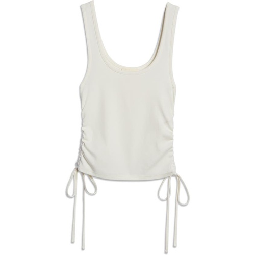  Open Edit Side Ruched Organic Cotton Blend Tank_IVORY