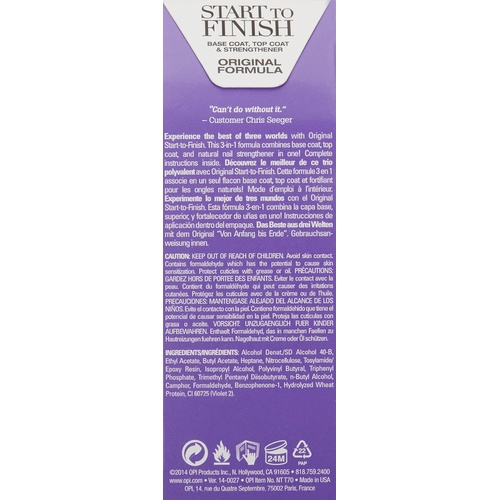  OPI Nail Polish Treatment, 3-in-1 Original Start to Finish Nail Treatment, 0.5 Fl Oz