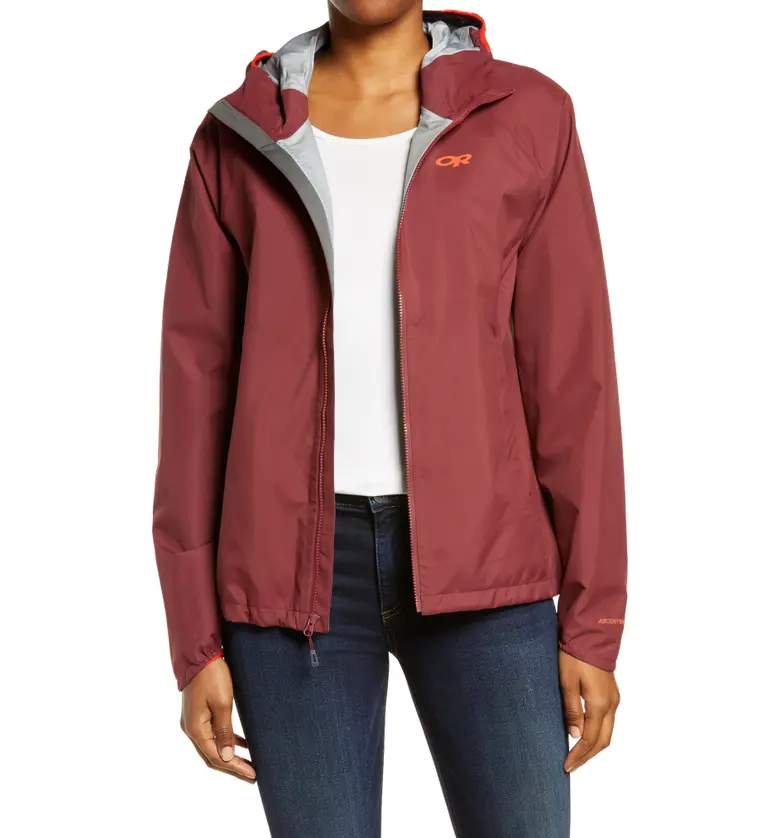 Outdoor Research Motive Ascent Shell Waterproof Womens Jacket_BURGUNDY