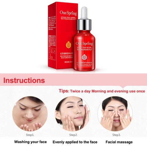 Ofanyia Red Pomegranate Fresh Moisturizing Essence Firming Hydrating Face Skin Care Facial Serum