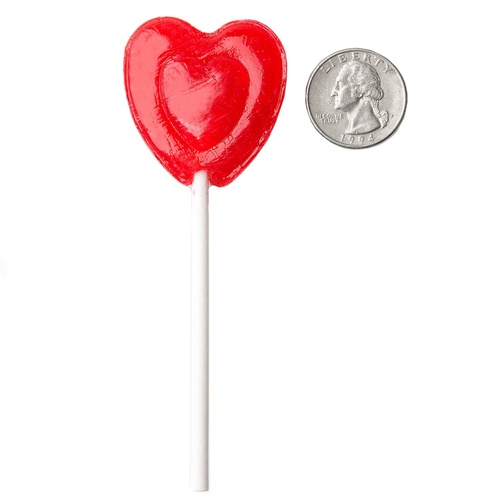  Oh! Nuts Valentines Day Candy Cherry Lollipops - Large Bulk Red Heart Shaped Hard Candy Pop Suckers (1 LB BAG)