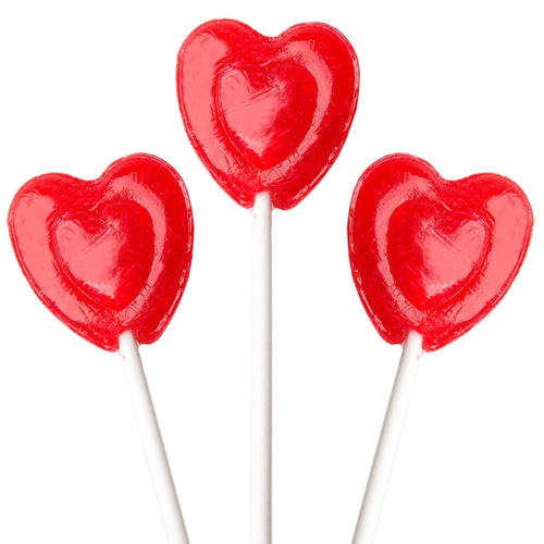  Oh! Nuts Valentines Day Candy Cherry Lollipops - Large Bulk Red Heart Shaped Hard Candy Pop Suckers (1 LB BAG)