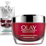 Olay Regenerist Micro-Sculpting Cream Face Moisturizer with Hyaluronic Acid & Vitamin B3+, Fragrance-Free, 1 .7 Oz + Whip Face Moisturizer Travel/Trial Size Gift Set, Fragrance-fre