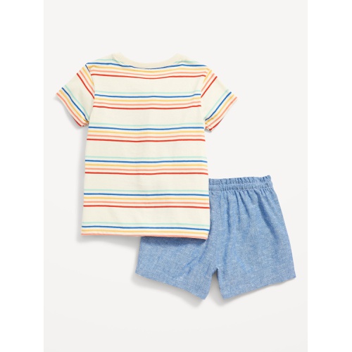 올드네이비 Printed Crew-Neck T-Shirt & Pull-On Shorts for Toddler Girls