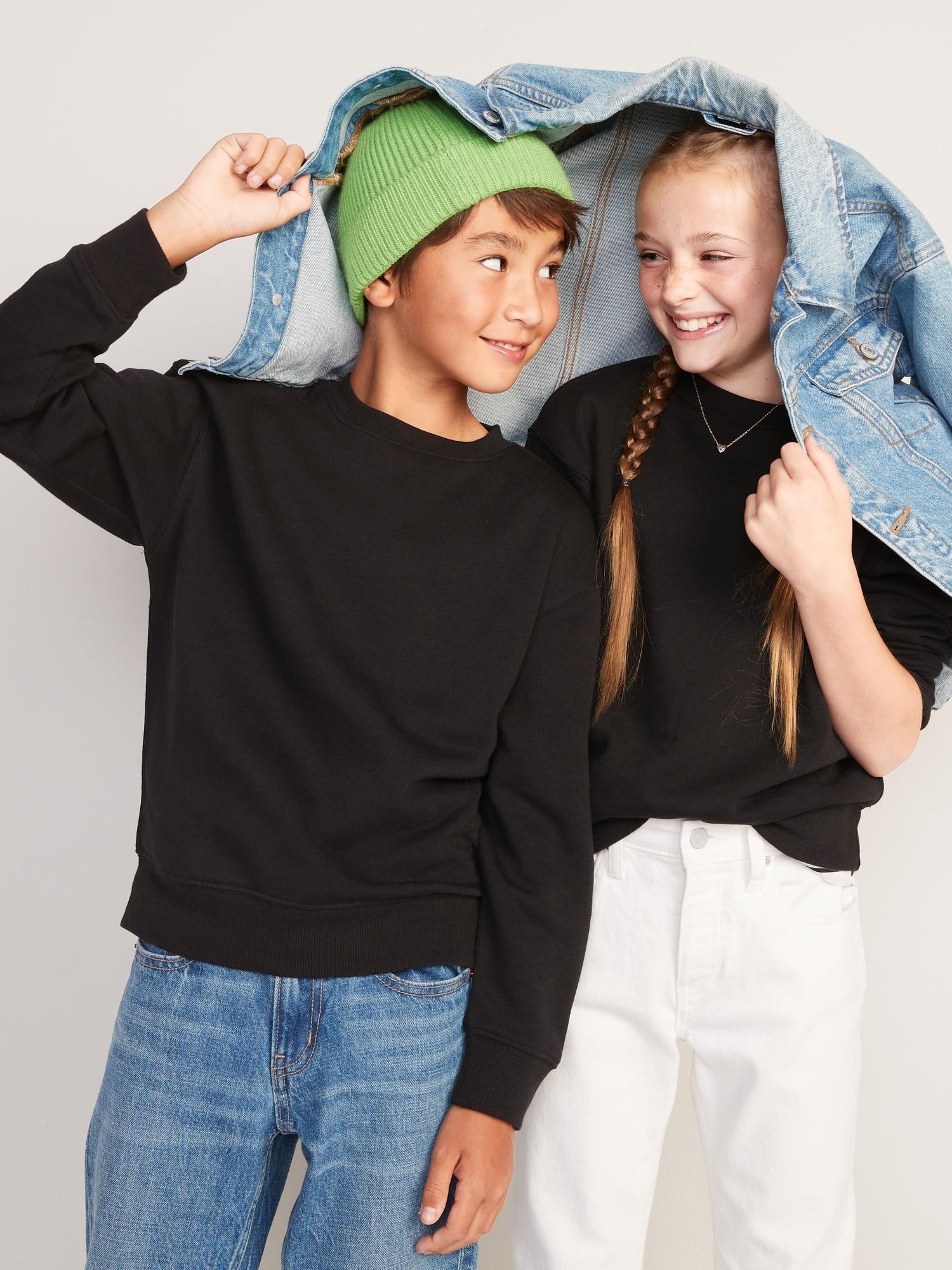 Gender-Neutral Crew-Neck Sweatshirt for Kids Hot Deal