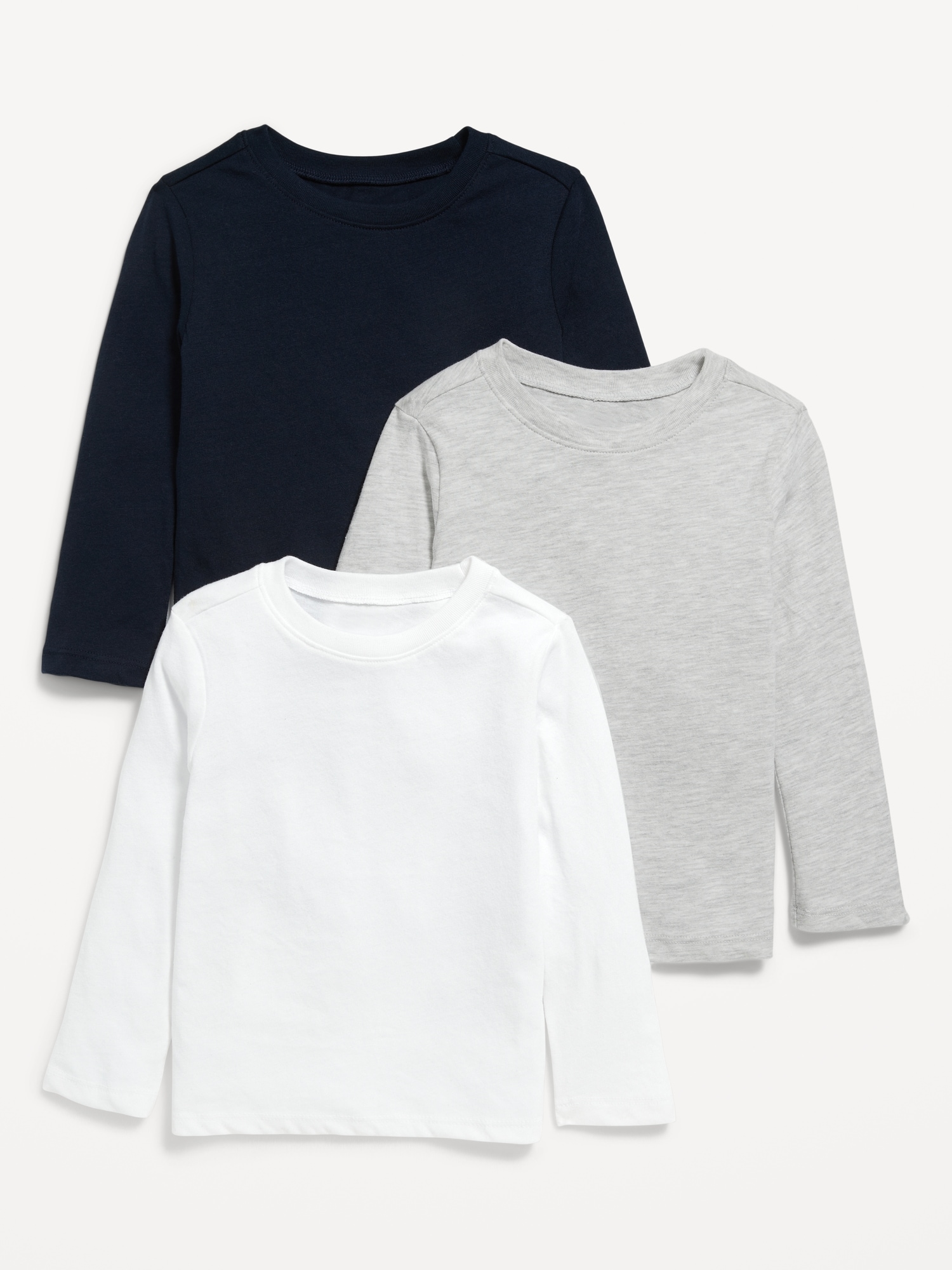 올드네이비 Long-Sleeve Solid T-Shirt 3-Pack for Toddler Boys