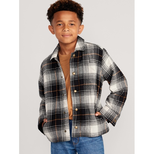 올드네이비 Soft-Brushed Flannel Sherpa-Lined Shacket for Boys
