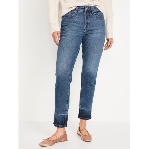 올드네이비 High-Waisted OG Straight Cotton-Hemp Blend Ankle Jeans