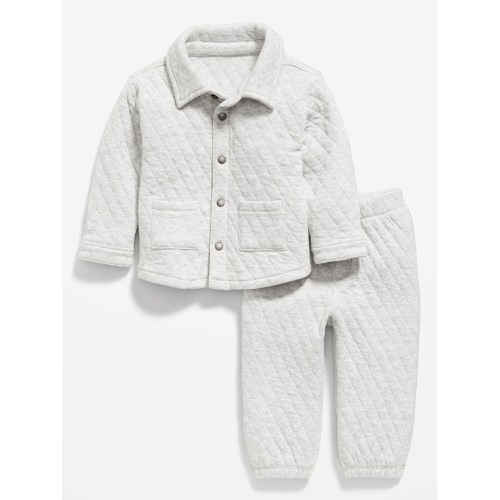 올드네이비 Unisex Quilted Pocket Shirt and Sweatpants Set for Baby