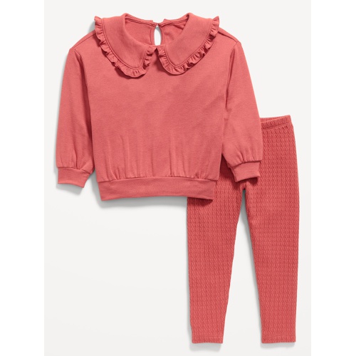 올드네이비 Cozy Ruffled Collar Sweatshirt and Leggings Set for Toddler Girls