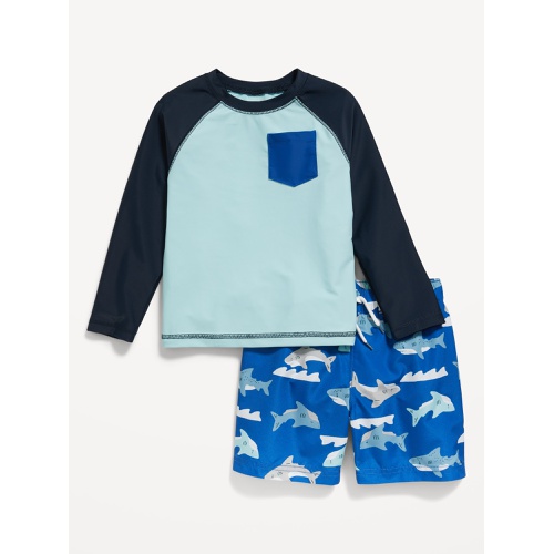 올드네이비 Rashguard Pocket Swim Top & Trunks for Toddler Boys Hot Deal