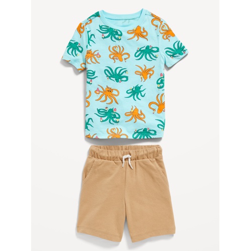 올드네이비 T-Shirt and Pull-On Shorts Set for Toddler Boys Hot Deal