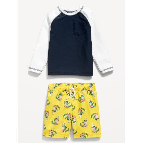 올드네이비 Rashguard Pocket Swim Top & Trunks for Toddler Boys Hot Deal