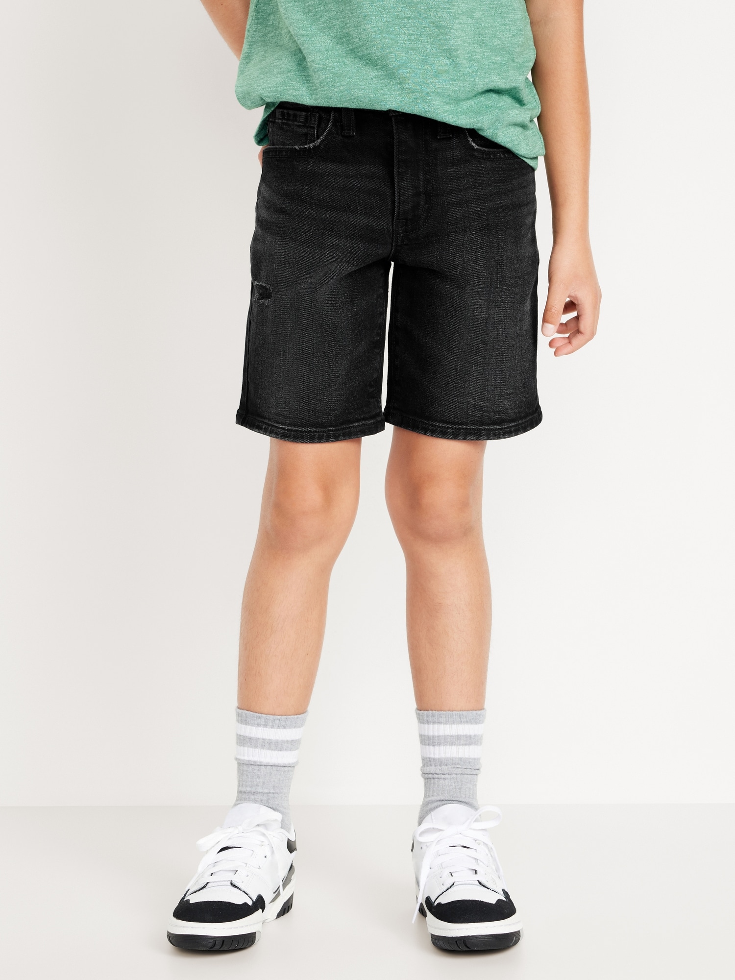 Above Knee 360° Stretch Ripped Jean Shorts for Boys Hot Deal